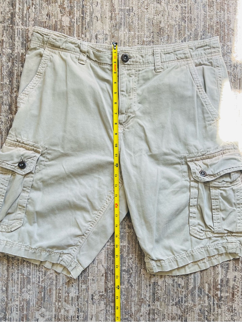 Men's Cargo Shorts Bundle of 2 Tan and Cream Casual Utility Style - Picture 10 of 11